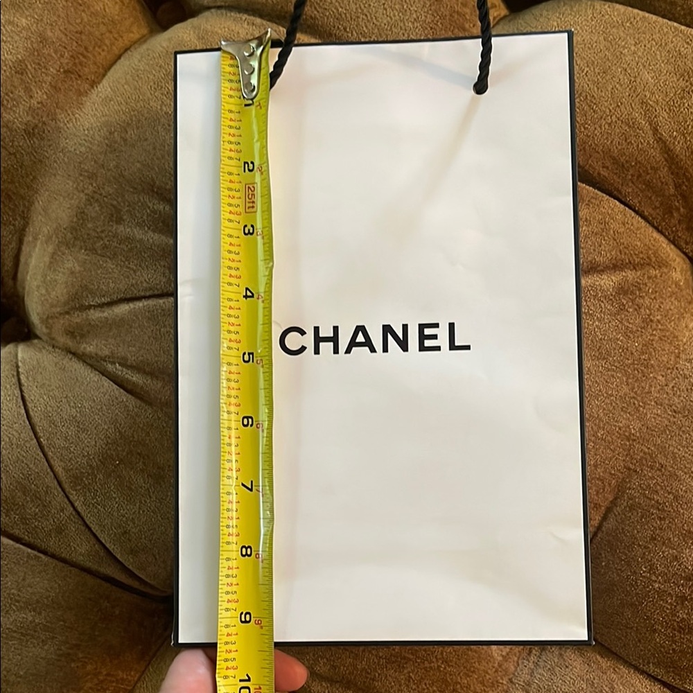 CHANEL White and Black Shopping Bag